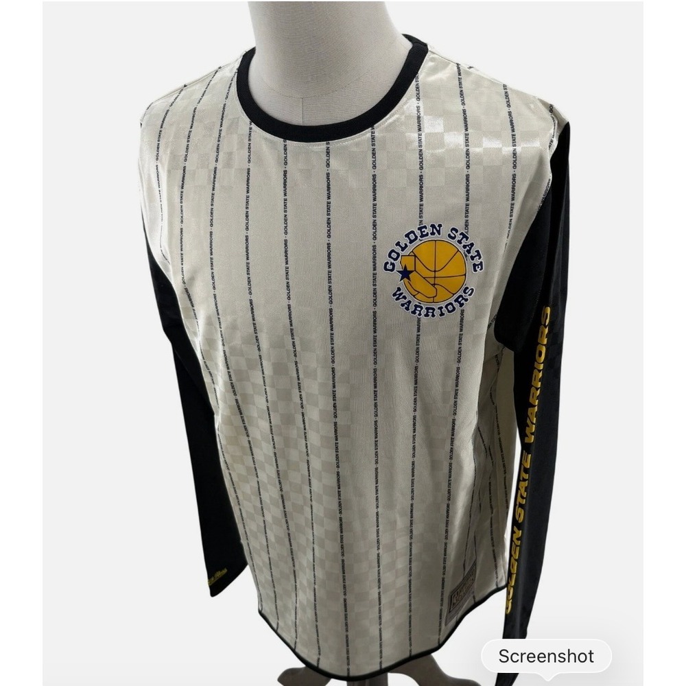 Mitchell & Ness Golden State Warriors Glory Pinstripe Shirt MSRP 100 Large NEW